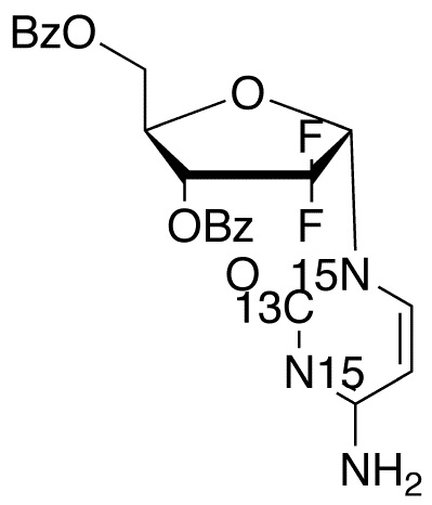 1’-Epi Gemcitabine-13C,15N2 3’,5’-Dibenzoate - Chemical structure and product image