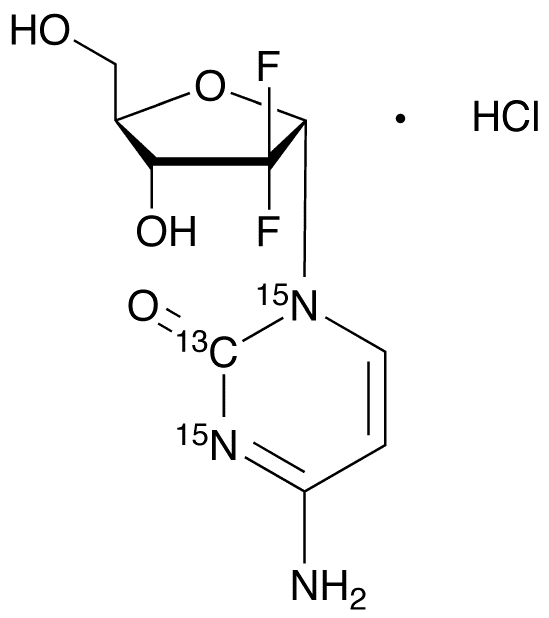 1’-Epi Gemcitabine-13C,15N2 Hydrochloride - Chemical structure and product image