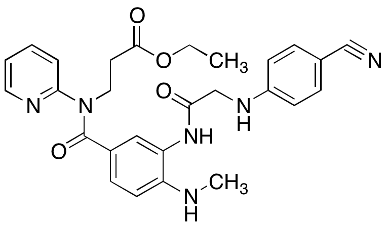 Ethyl 3-(3-(2-((4-Cyanophenyl)amino)acetamido)-4-(methylamino)-N-(pyridin-2-yl)benzamido)propanoate - Chemical structure and product image