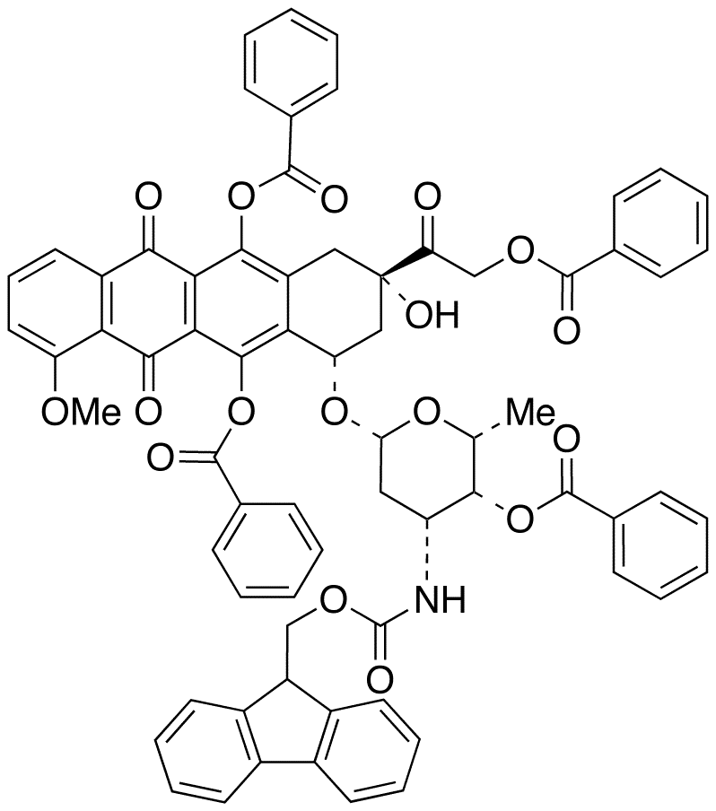 N-(9-Fluorenylmethoxycarbonyl)-4,6,8,11-tetra-O-benzoyl Doxorubicin - Chemical structure and product image