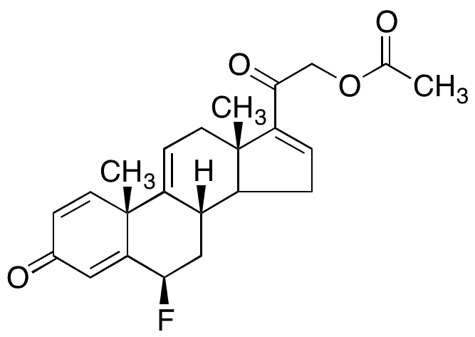 6 beta-Fluoro-21-hydroxypregna-1,4,9(11),16-Tetraene-3,20-dione 21-Acetate - Chemical structure and product image