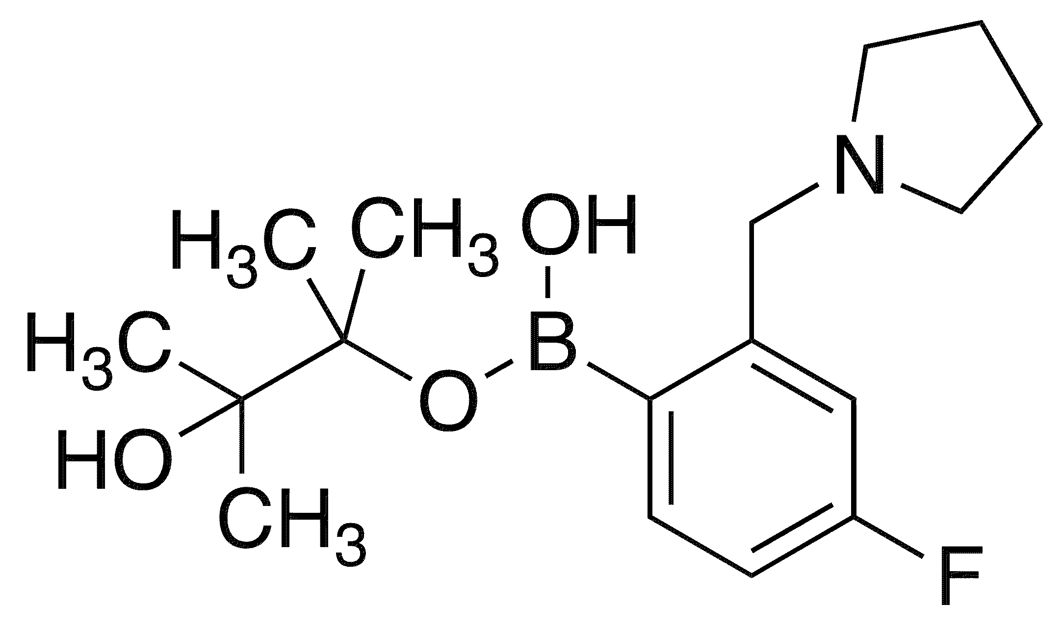 4-Fluoro-2-(pyrrolidinomethyl)phenylboronic acid, pinacol ester - Chemical structure and product image
