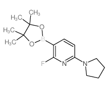 2-Fluoro-6-(pyrrolidin-1-yl)-3-(4,4,5,5-tetramethyl-1,3,2-dioxaborolan-2-yl)pyridine - Chemical structure and product image