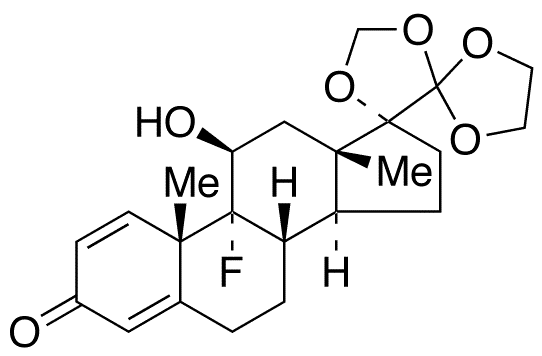 9-Fluoro-11beta-hydroxy-17,20:20,21-bis(methylenedioxy)-pregna-1,4-dien-3-one - Chemical structure and product image