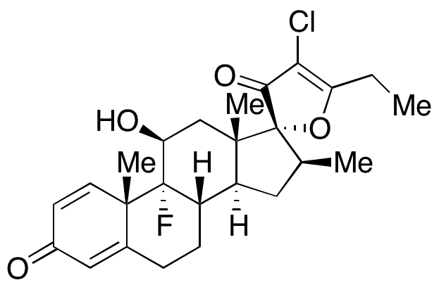 9 alpha-Fluoro-11 beta-hydroxy-16-beta-methyl-3-oxoandrosta-1,4-diene-17(R)-spiro-2-[4-chloro-5-ethylfuran-3(2H)-one - Chemical structure and product image