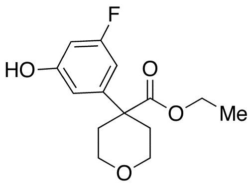 4-(3-Fluoro-5-hydroxyphenyl)-3,4,5,6-tetrahydro-2H-pyran-4-carboxylate Ethyl - Chemical structure and product image