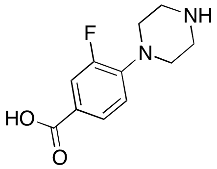 3-Fluoro-4-piperazinobenzoic Acid - Chemical structure and product image