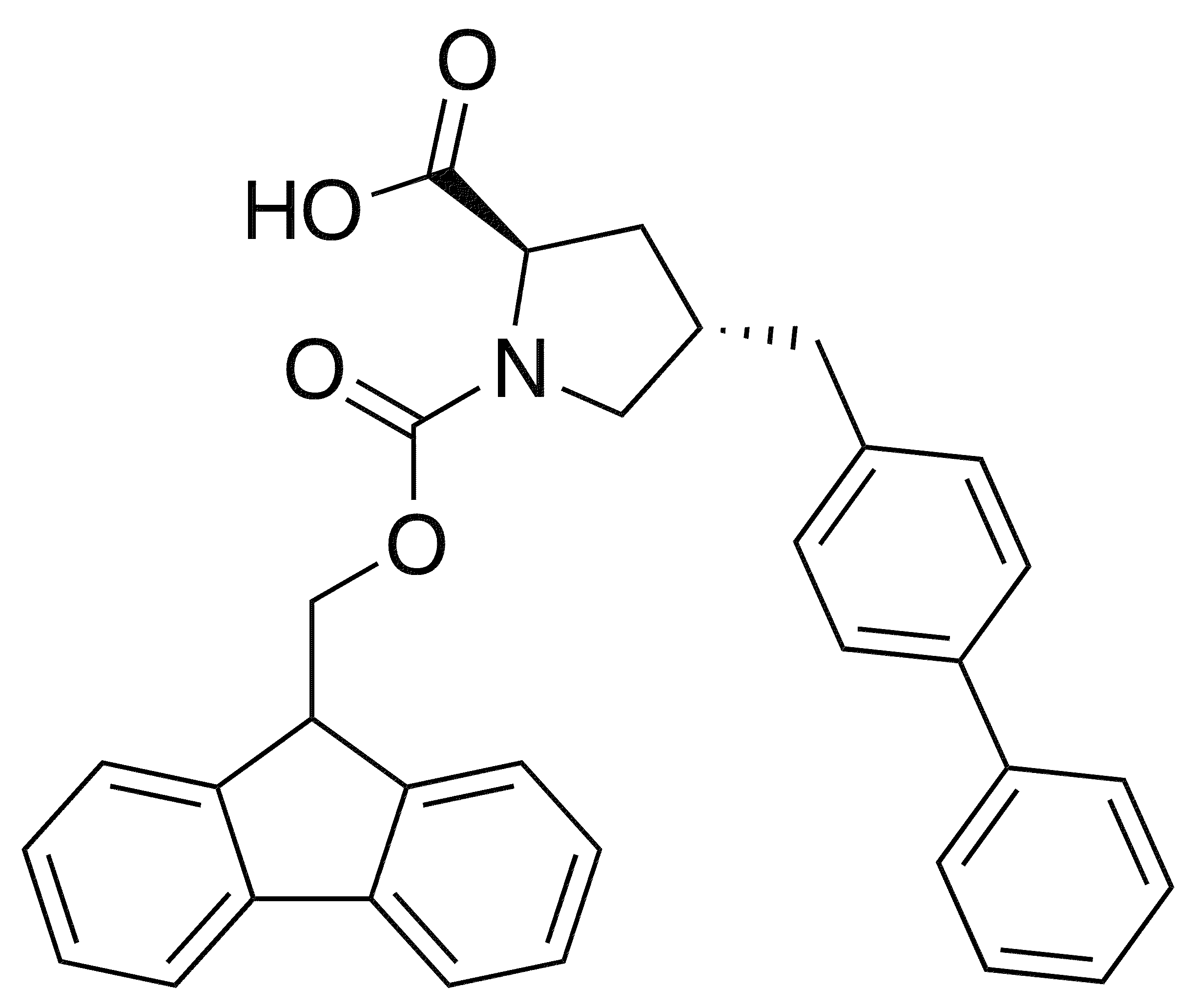 (2S,4R)-Fmoc-4-(4-phenylbenzyl)-pyrrolidine-2-carboxylic acid - Chemical structure and product image